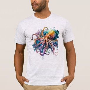 Camiseta Belo Octopus De Aquarela