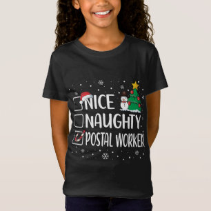 Camiseta Belo Ou Malvado Trabalhador Postal Funny Christmas