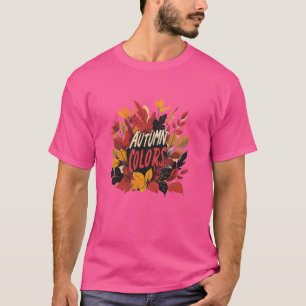 Camiseta Belo outono de Folhas Vermelhas na Estação do outo