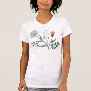 Camiseta Belo Padrão Botânico Floral