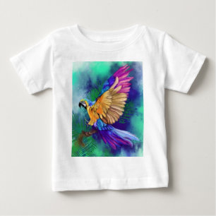 Camiseta Belo Papagaio Colorido - Arte de Aquarela Migrada 