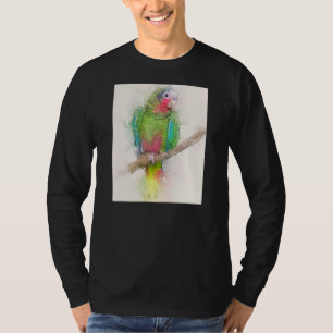 Camiseta Belo papagaio cubano Retrato de aves bonitas, faun