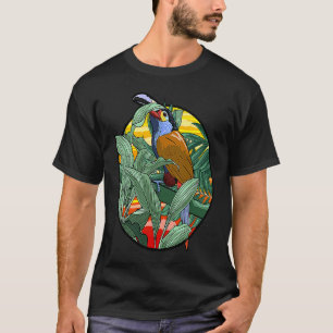 Camiseta Belo pássaro colorido dos trópicos para pássaros