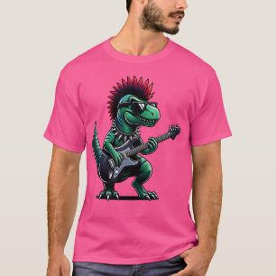 Camiseta Belo Punk Dinossauro Rock'N Roll Goth Dino Ba Guit
