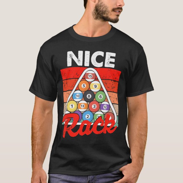 Camiseta Belo Rack Funny Billiards Player Piscina Billiard  (Frente)