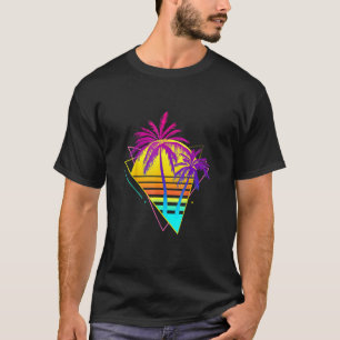 Camiseta Belo Retro dos anos 80 e 90 Vaporwave Tropical Sun