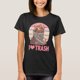 Camiseta Belo Retro Raccoon Eu Amo Lixo Funny Racoons Anim