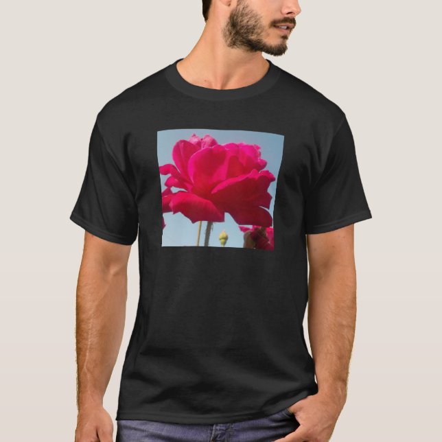 Camiseta Belo Rosa Celestial Vermelho Belo Contra Azul (Frente)