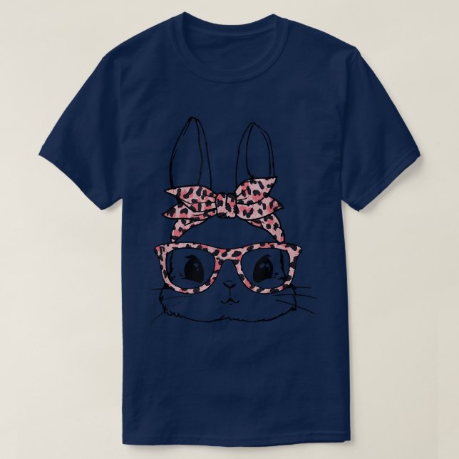 Camiseta Belo Rosto Colar Óculos Leopardo Banda de Cabeça F (Frente do Design)