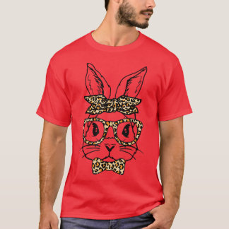 Camiseta Belo Rosto Colar Óculos Leopardo Banda de Cabeça F