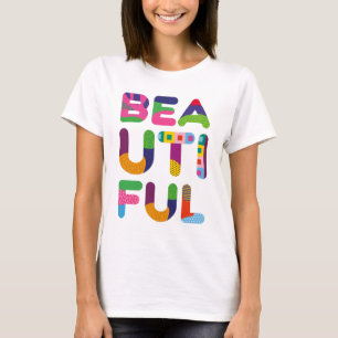 Camiseta Belo texto colorido positivo