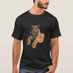 Camiseta Belo Tigre de Bengala Rosto e Foto de Pinças