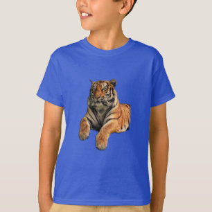 Camiseta Belo Tigre de Bengala Rosto e Foto de Pinças