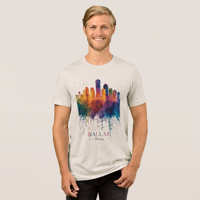 Camiseta Belo Tributo Colorido a Dallas Texas (Frente Completa)