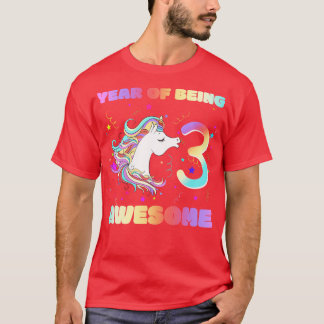 Camiseta Belo Unicórnio, 3 Anos De aniversário de 3 anos In