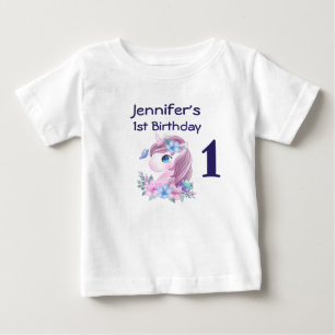Camiseta Belo Unicórnio Bebê com Grande Aniversário de O