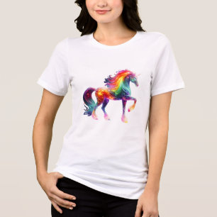 Camiseta Belo Unicórnio Colorido 