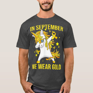 Camiseta Belo Unicórnio Vestimos Cancer de infância Dourada