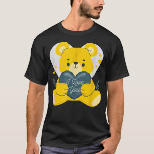 Camiseta Belo Urso Com Coração Eu Amo Você Namorados Dando-