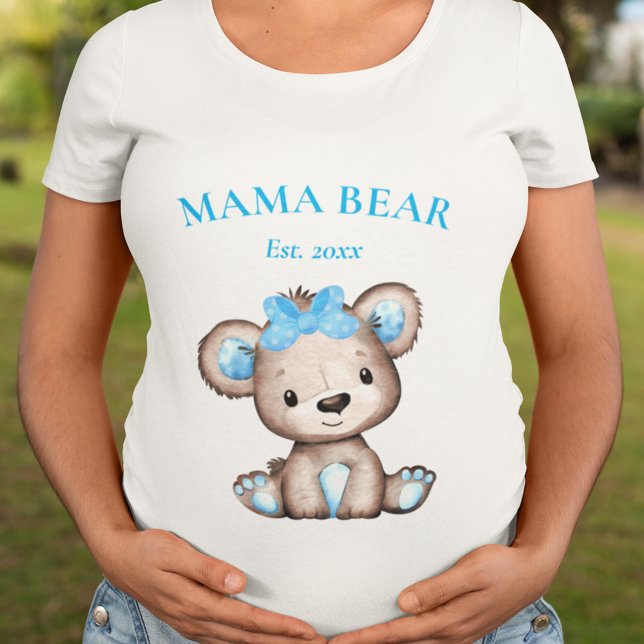 Camiseta Belo Urso de Mama Estabelecido Chá de fraldas de D (Criador carregado)