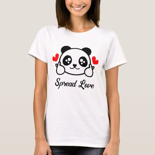 Camiseta Belo Urso de Panda "Espalhar o Amor" (Frente)