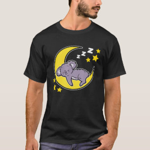 Camiseta Belo Urso Koala Dormindo Em Napi De Pijama Lua