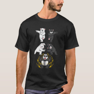 Camiseta Belo Urso Negro E Branco Em Fusão De Panda Engraça