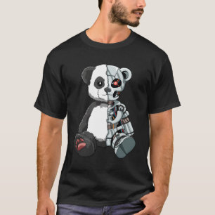 Camiseta Belo Urso Panda Assustador Robô Cibernético Amor A