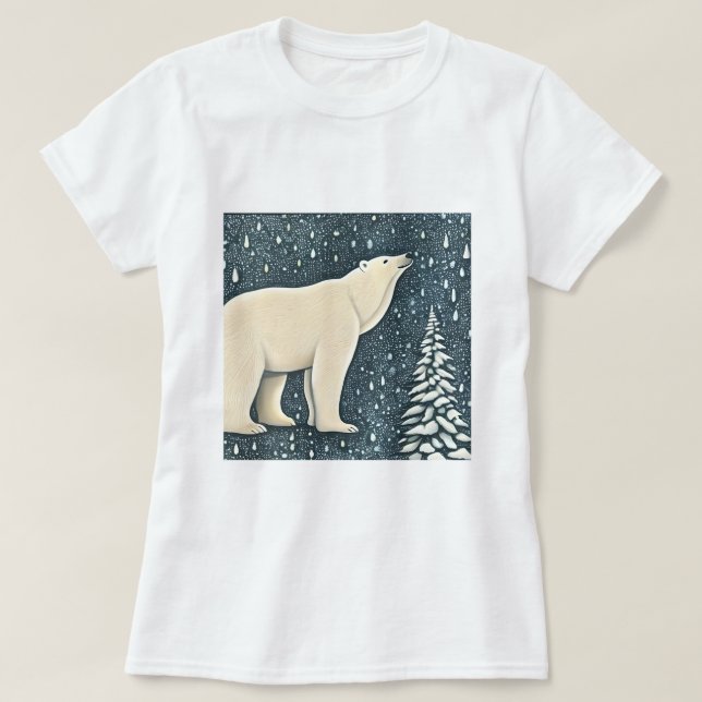Camiseta Belo Urso Polar Ártico (Frente do Design)