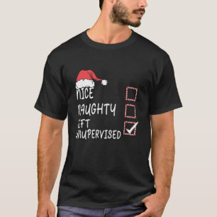 Camiseta Belo Vestido De Lista De Natal Não Supervisionada
