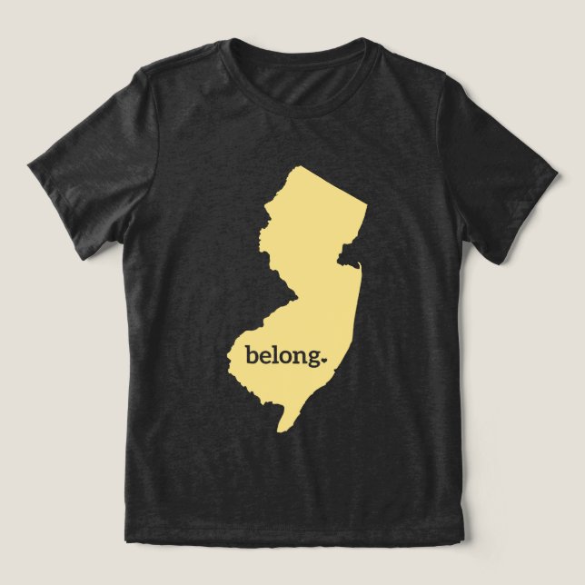 Camiseta Belong No Orgulho Estadual De Nova Jersey (Design frontal)
