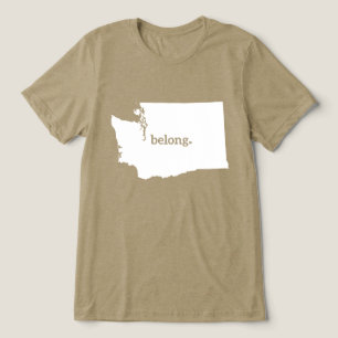 Camiseta Belong Washington State Map, PNW