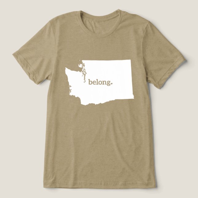 Camiseta Belong Washington State Map, PNW (Design frontal)