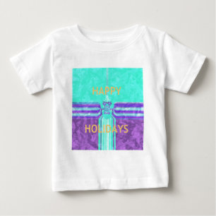 Camiseta Belos Felizes Feriados Azuis design vetor ciano