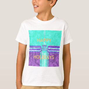 Camiseta Belos Felizes Feriados Azuis design vetor ciano