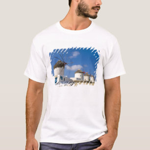 Camiseta Belos moinhos de vento na ilha de Mykonos,