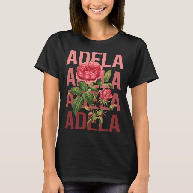 Camiseta Belos Rosas - Nome Adela (Frente)
