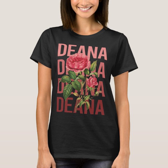 Camiseta Belos Rosas - Nome da Deana (Frente)