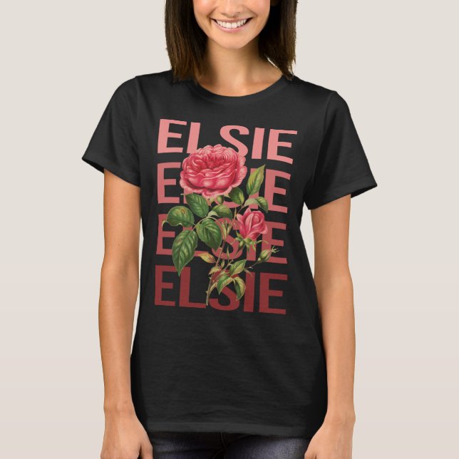Camiseta Belos Rosas - Nome Elsie (Frente)