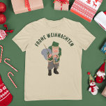 Camiseta Belsníquel Cartoon Personalizado Natal<br><div class="desc">Deseje a todos um Frohe Weihnachten (Feliz Natal em Alemão) com esta divertida lenda gráfica Belsníquel ou mude o texto para sua própria mensagem personalizada. A camiseta apresenta uma ilustração cartoon do Belsníquel. Este personagem folclórico de férias tem suas raízes na região do Palatinado, na Alemanha, e foi popular entre...</div>