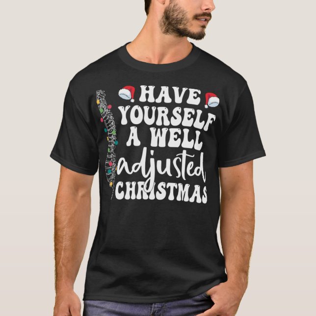Camiseta Bem Ajustado Papais noeis Chiropráticos de Natal C (Frente)