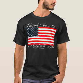Camiseta Bem-aventurada é a Nação Salmo 3312 4 De Julho
