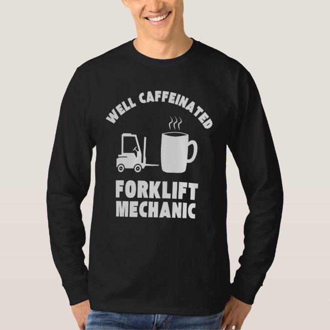 Camiseta Bem Caffeinado Mecânico Engraçado (Frente)