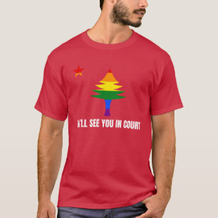 Camiseta Bem Vamos Vê-lo No Tribunal Maine Bandeira Da Árvo