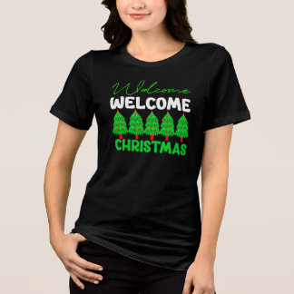 Camiseta Bem-vinda Árvore de Natal Design de Feriado-85600