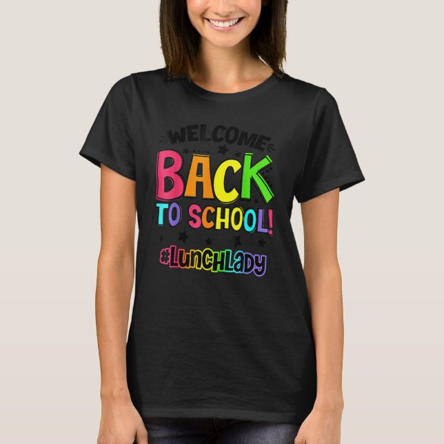 Camiseta Bem-vinda de Volta à Escola Senhora do Almoço Cafe (Frente)