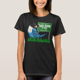 Camiseta Bem-Vindo À Cidade Má De Pássaro Eu Pássaro Mascar
