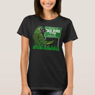 Camiseta Bem-Vindo À Cidade Má De Pássaros Eu Hahns Macaw