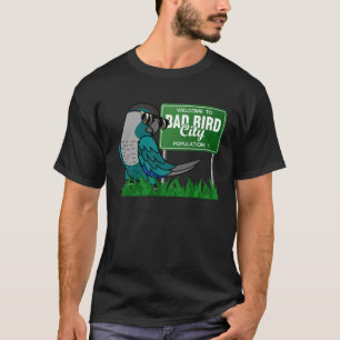 Camiseta Bem-Vindo À Cidade Má De Pássaros Eu Turquesa Cheq