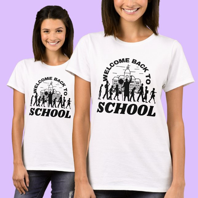Camiseta Bem-Vindo À Escola, Estudantes, Escola, Meninas (Criador carregado)